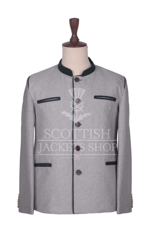 Men's Scottish Grey and Green Wool German Jackets