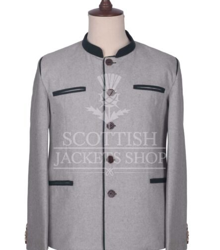 Men's Scottish Grey and Green Wool German Jackets