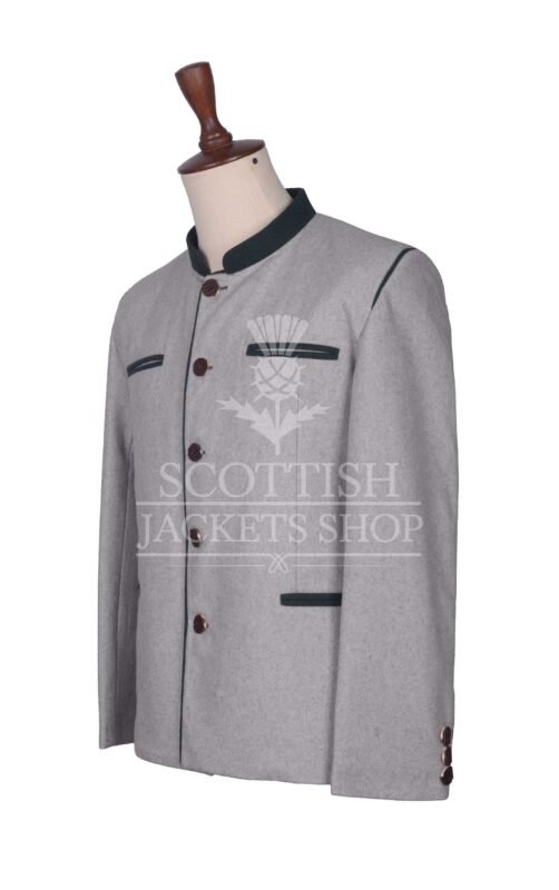Men's Scottish Grey and Green Wool German Jackets