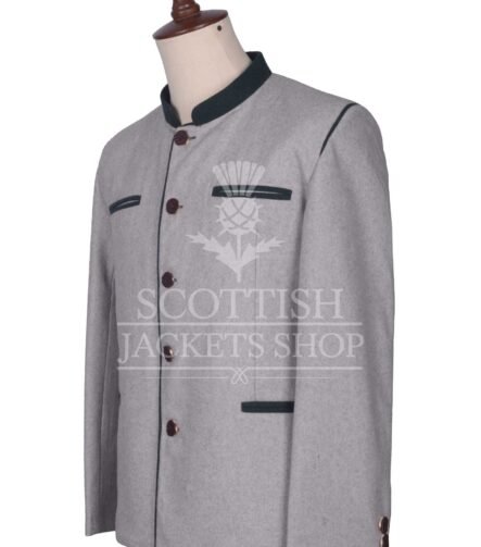 Men's Scottish Grey and Green Wool German Jackets