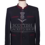 Men's Scottish Black and Red Wool German Jackets