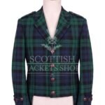 Black Watch Tartan Balmoral Doublet Jacket Traditional Scottish Highland Wear