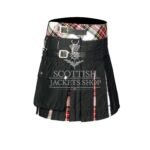 Women's Macdonald Dress Tartan Black Hybrid Mini Skirt crafted from premium wool with authentic Scottish tartan and modern hybrid design