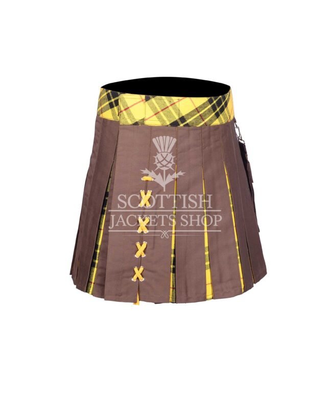 Women's Macleod of Lewis Tartan Brown Hybrid Mini Skirt