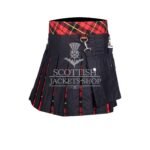 Women's Wallace Tartan Black Hybrid Mini Skirt featuring authentic Wallace tartan and modern black hybrid design