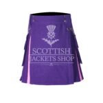 Women's Purple and Pink Wool Hybrid Mini Skirt with premium Scottish-inspired wool design
