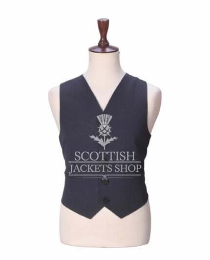 Charcoal Wool 5 Buttons Argyll Waistcoat