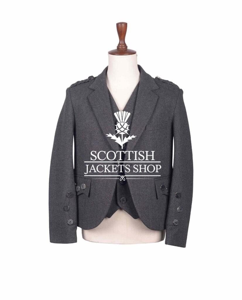 Gray Tweed Wool Argyll Jacket