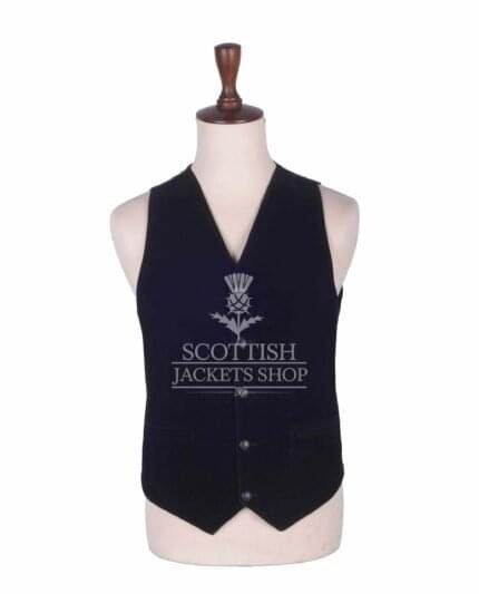Black Velvet 5 Buttons Argyll Waistcoat