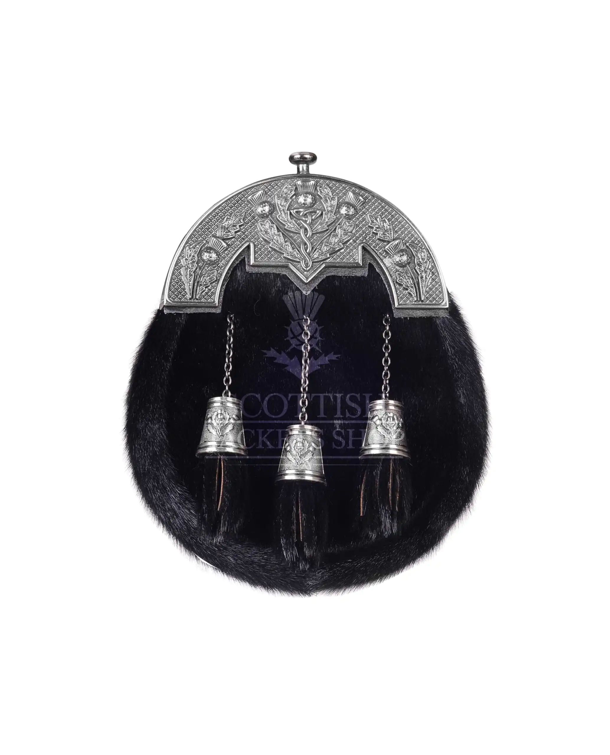 Black Seal Fur Antique Dress Sporran Black Seal Fur Antique Dress Sporran