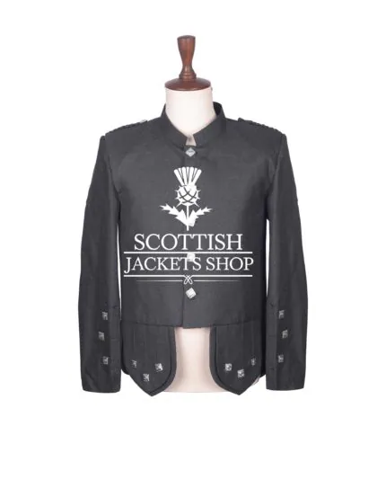 Black Barathea Wool Kenmore Doublet Jacket