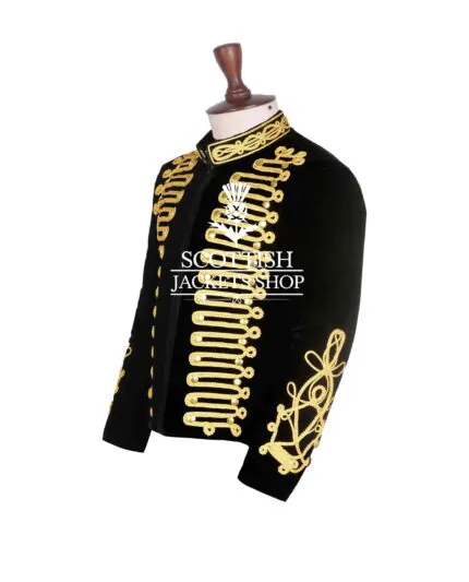 Black Velvet Gold Braided Hussar Jacket