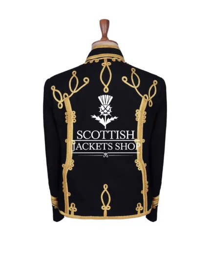 Black Wool Gold Braided Hussar Jacket