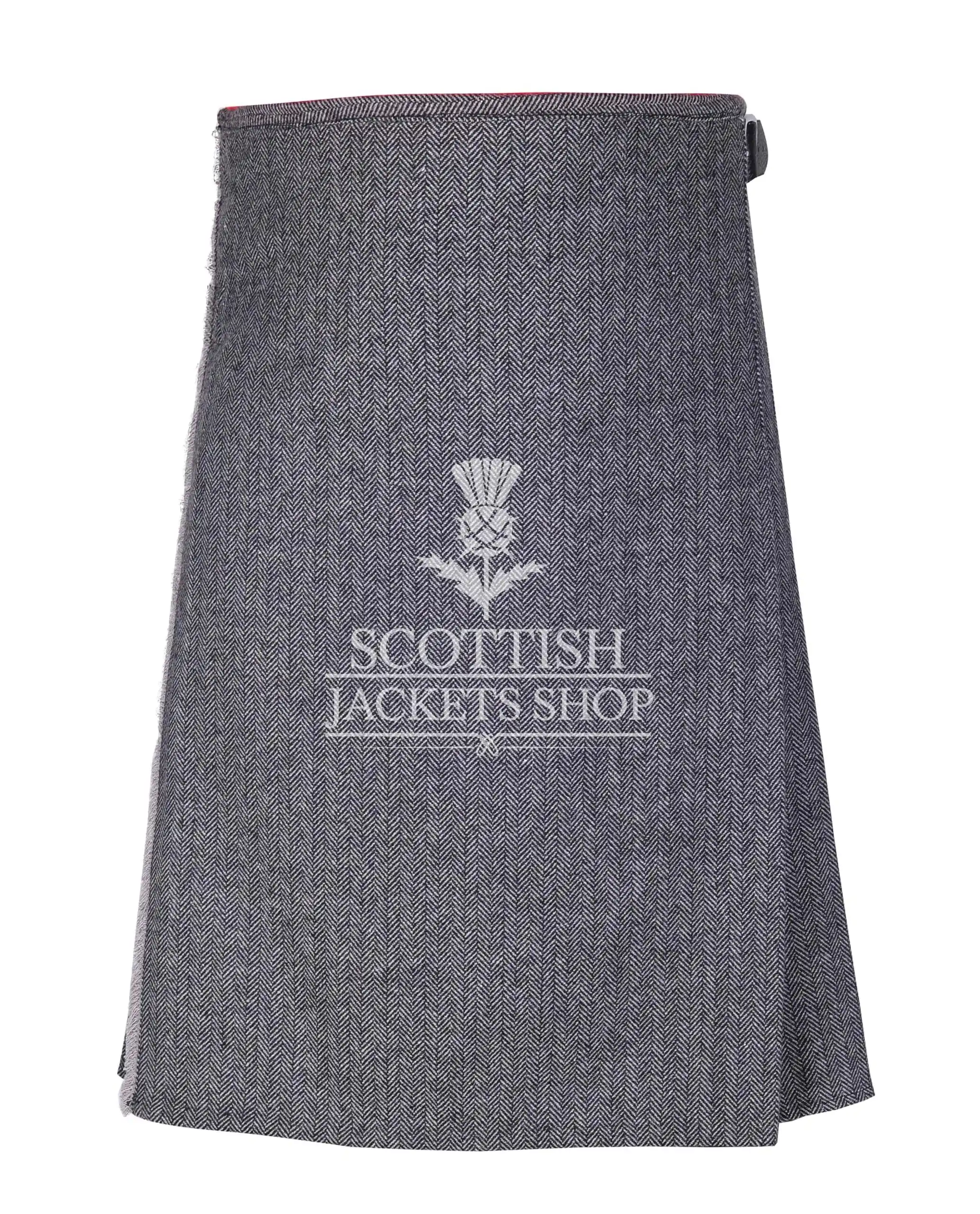 Grey Tweed 8 Yard Kilt Front Pose Grey Tweed 8 Yard Kilt Front Pose