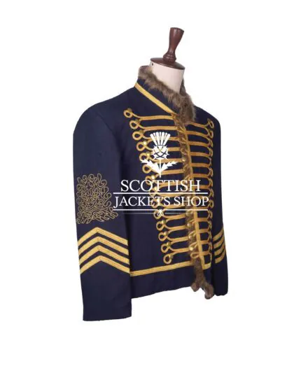 Navy Blue Wool Gold Braided Drummer Doublet Jacket