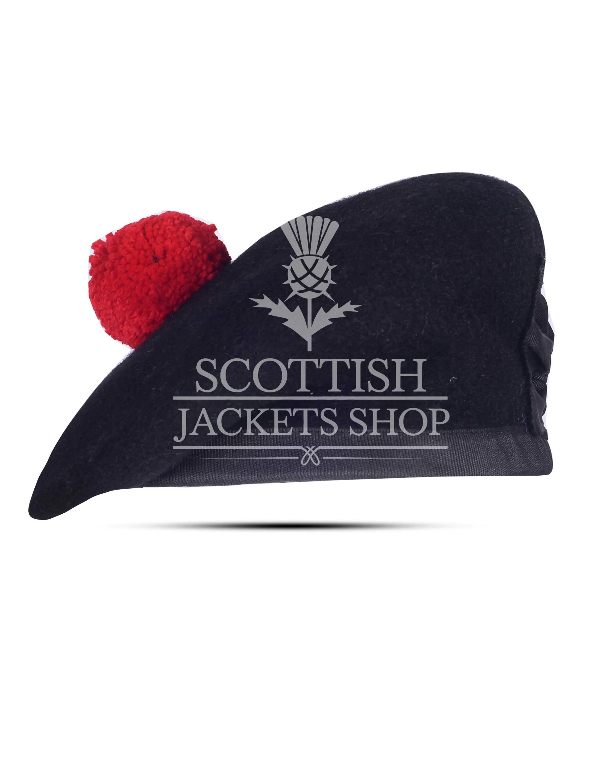 Black Wool Balmoral Cap Black Wool Balmoral Cap